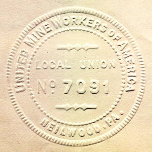 Heilwood Union #7091 of the UMWA seal