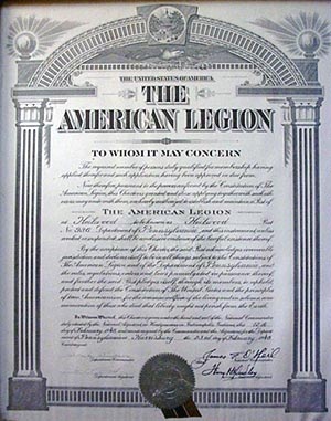 Heilwood American Legion Post #936 Charter and listing of charter members (dated November 16, 1946)