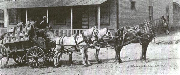 Beer wagon in front of the former Heilwood Company Store, date unknown