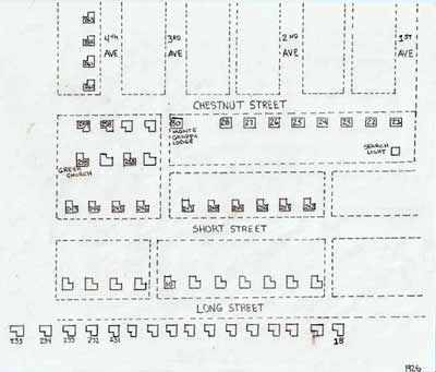 Map showing the location of the first Greek Catholic Church building in Heilwood 