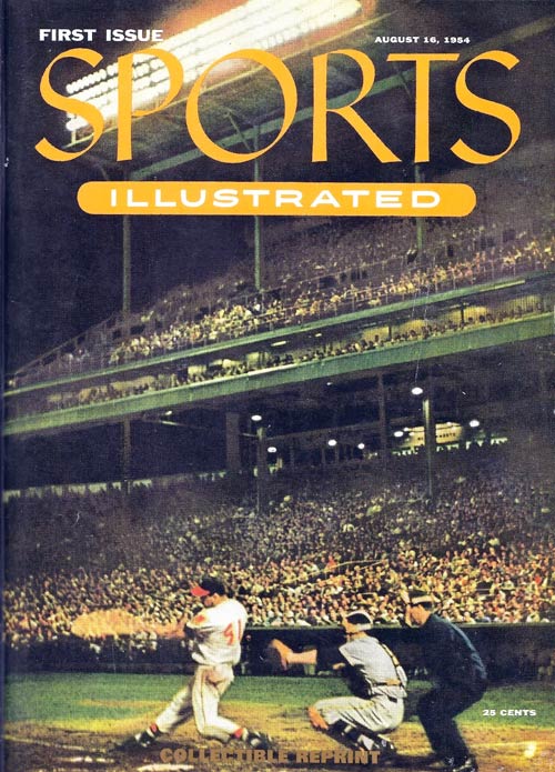 Augie Donatelli on the cover of the first Sports Illustrated (August 16, 1954)