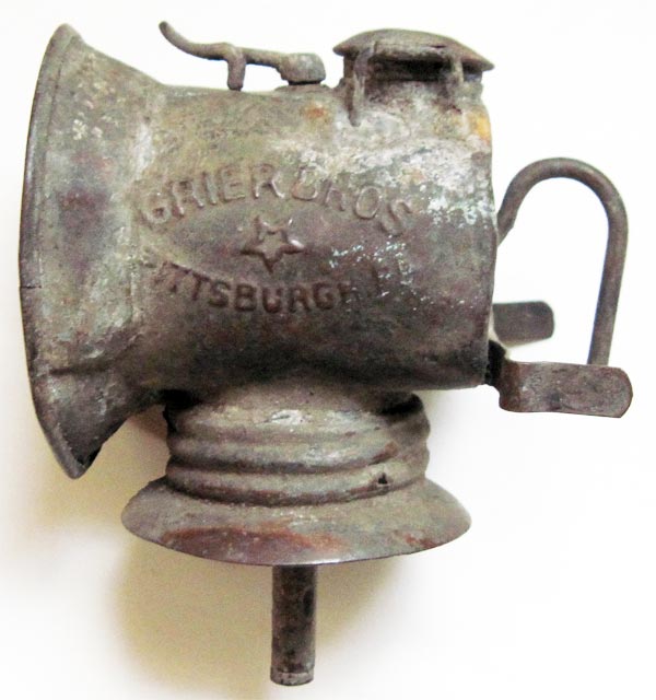 Carbide lamp made by Grier Brothers