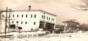 Delivery trucks outside the Heilwood Company Store