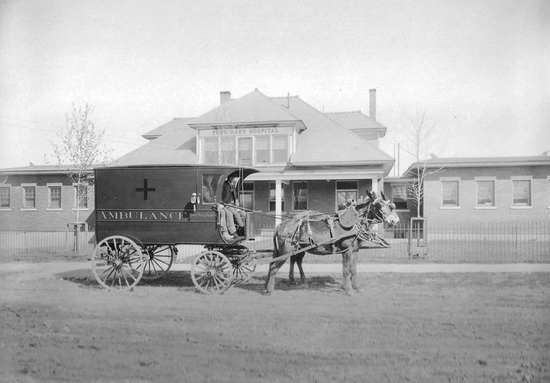 Mule-drawn ambulance