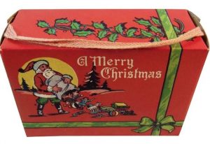 Christmas candy box/suitcase with woven handle