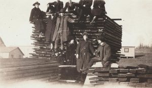 Circa 1918 photo that shows the actual lumber used to construct the Heilwood coal tipple