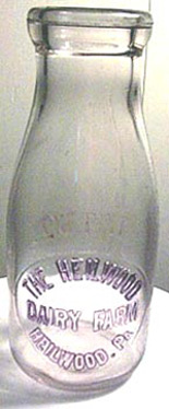 Milk bottle Heilwood Dairy Farm Bottle