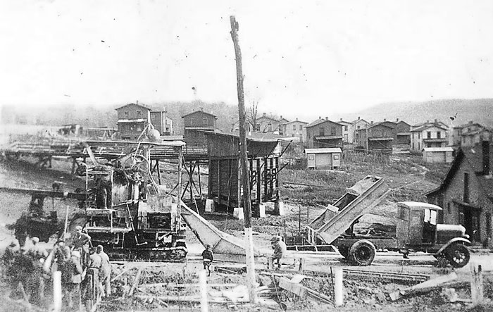Road crew working in The Barn area (circa 1929)